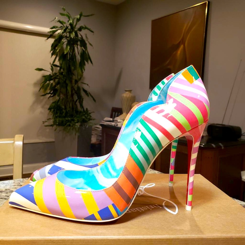 New Christian Louboutin Hot Chick 100mm Patent pumps size 39